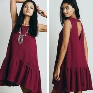 Free People Burgundy Tunic Dress